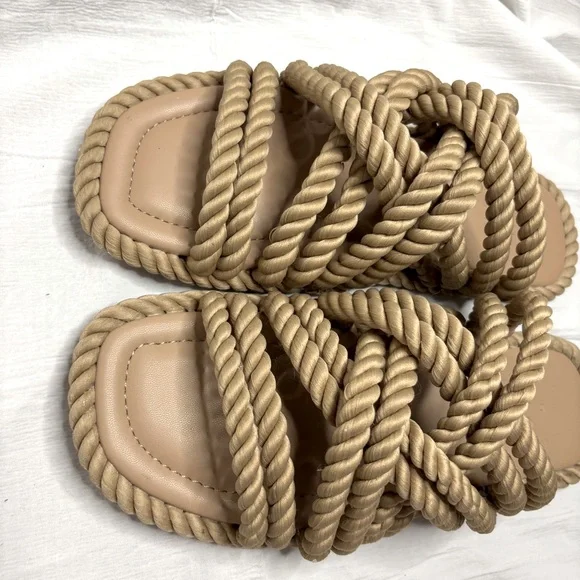ASOS Design Rope Strap Sandals Espadrilles Slip On Size US 6 / EU 37 - Picture 6 of 12